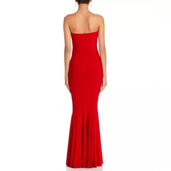 Norma Kamali Strapless Fishtail Gown in Tiger Red, NWT, Size L-40 - Picture 10 of 16